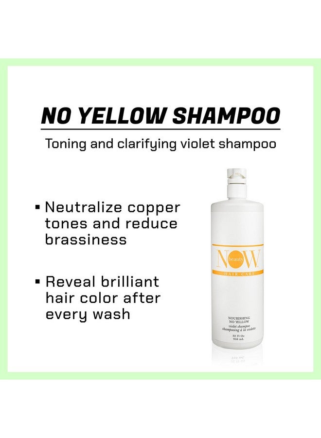 NOW BEAUTY Nourishing No Yellow Violet Shampoo Purple Toner Shampoo To Reduce Brassiness Enhance Shine And Strength Hydrate And Renew Colortreated Hair Paraben And Sulfate Free 32 Oz - Image 3