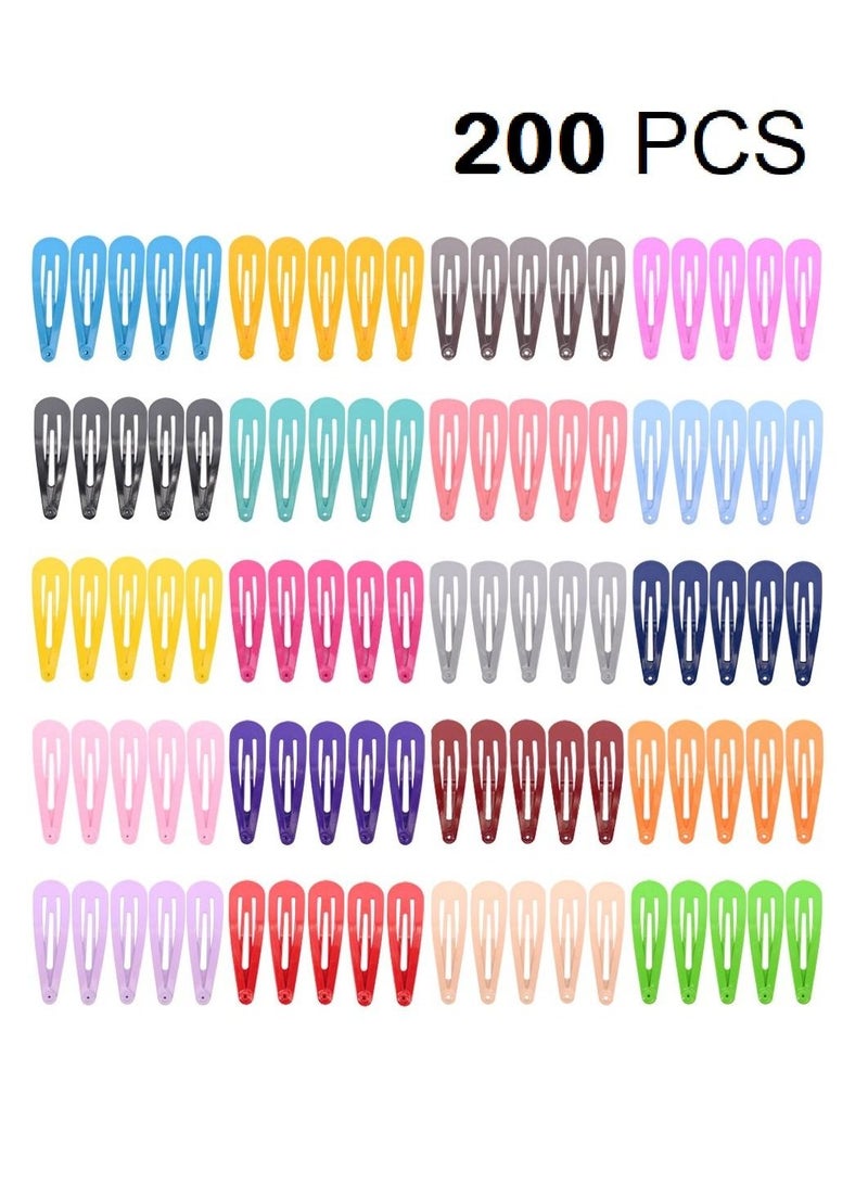 MARGOUN 200Pcs Snap Hair Clip Metal Non Slip Multicolor Hair Barrette Girls Women Hair Accessories - Image 1