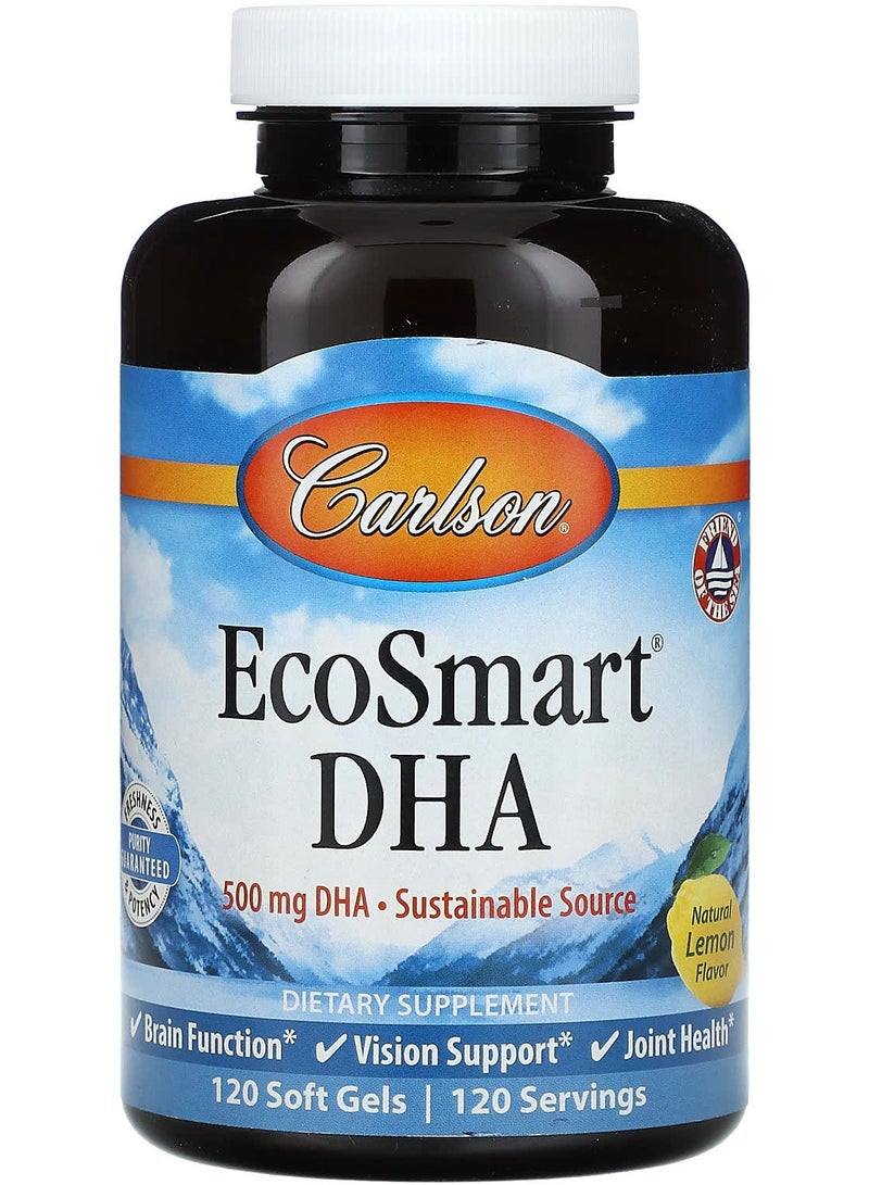 EcoSmart DHA, Natural Lemon, 500 mg, 120 Softgels