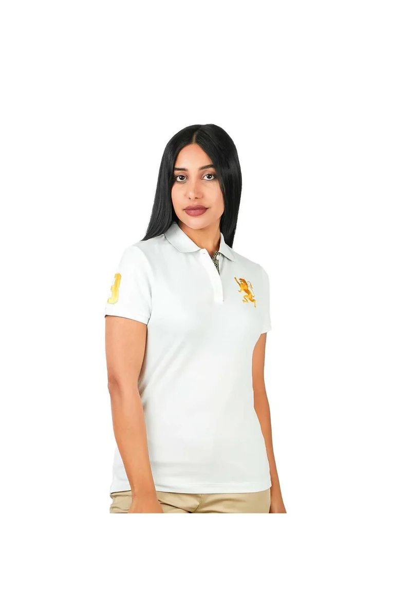 GIORDANO Women's White Lion Polo Shirt