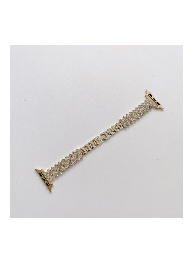 NIBEMINENT 2-Piece Replacement Strap And Protective Case For Apple Watch Series Gold  - Image 2