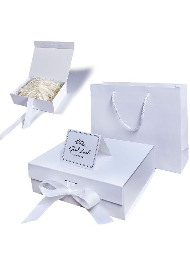 White Gift Box Set Empty,23x17x7cm,Large Gift Box for Party Surprise,Magnetic Present Boxes with Lid for Birthday Wedding Bridesmaid Groomsman Anniversary Valentines Baby Gift - Image 1