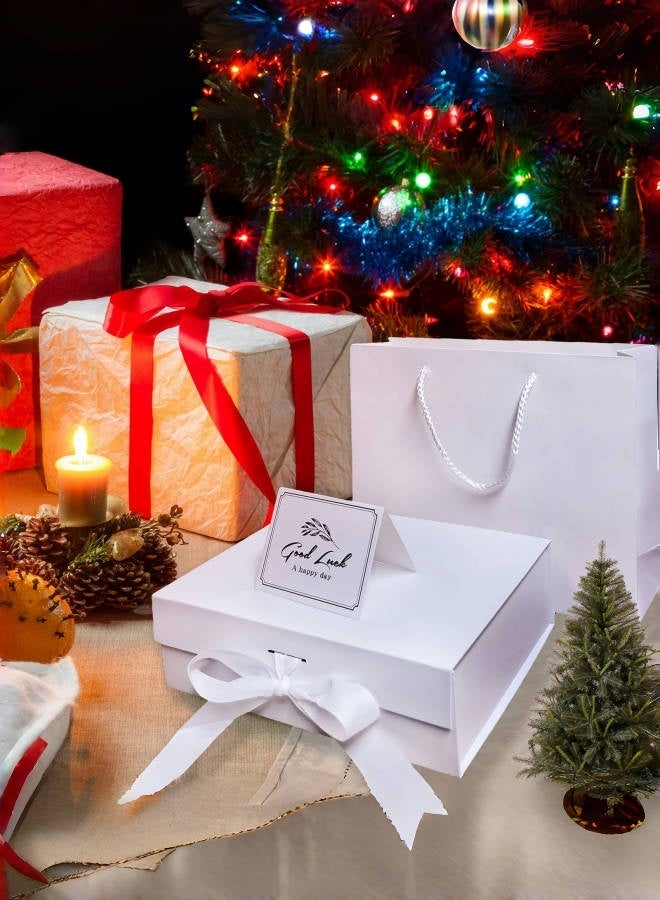 White Gift Box Set Empty,23x17x7cm,Large Gift Box for Party Surprise,Magnetic Present Boxes with Lid for Birthday Wedding Bridesmaid Groomsman Anniversary Valentines Baby Gift - Image 5