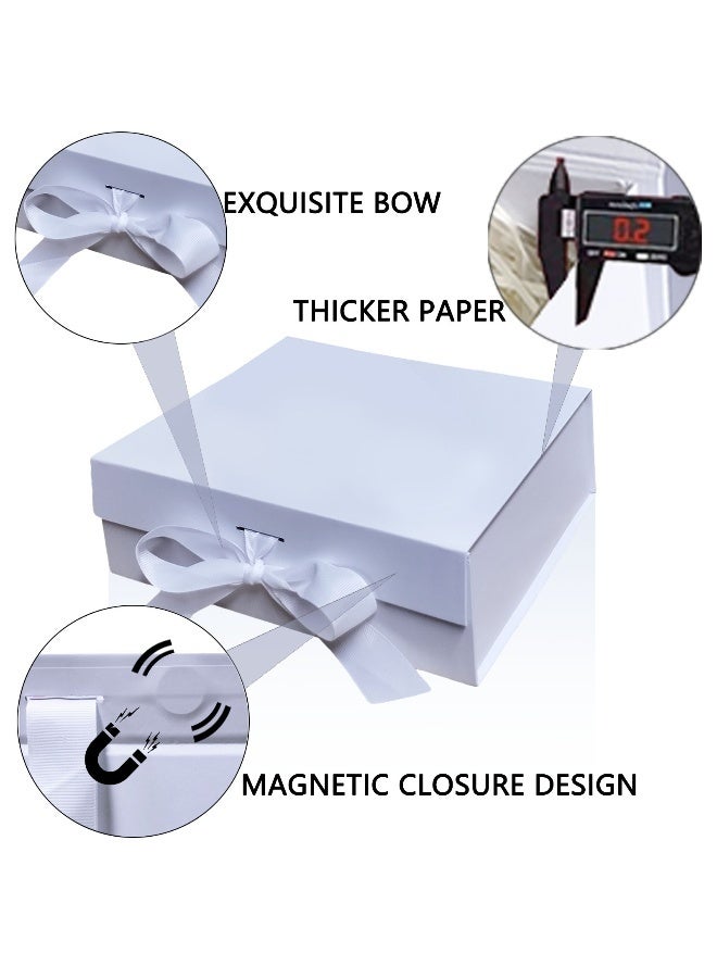 White Gift Box Set Empty,23x17x7cm,Large Gift Box for Party Surprise,Magnetic Present Boxes with Lid for Birthday Wedding Bridesmaid Groomsman Anniversary Valentines Baby Gift - Image 4