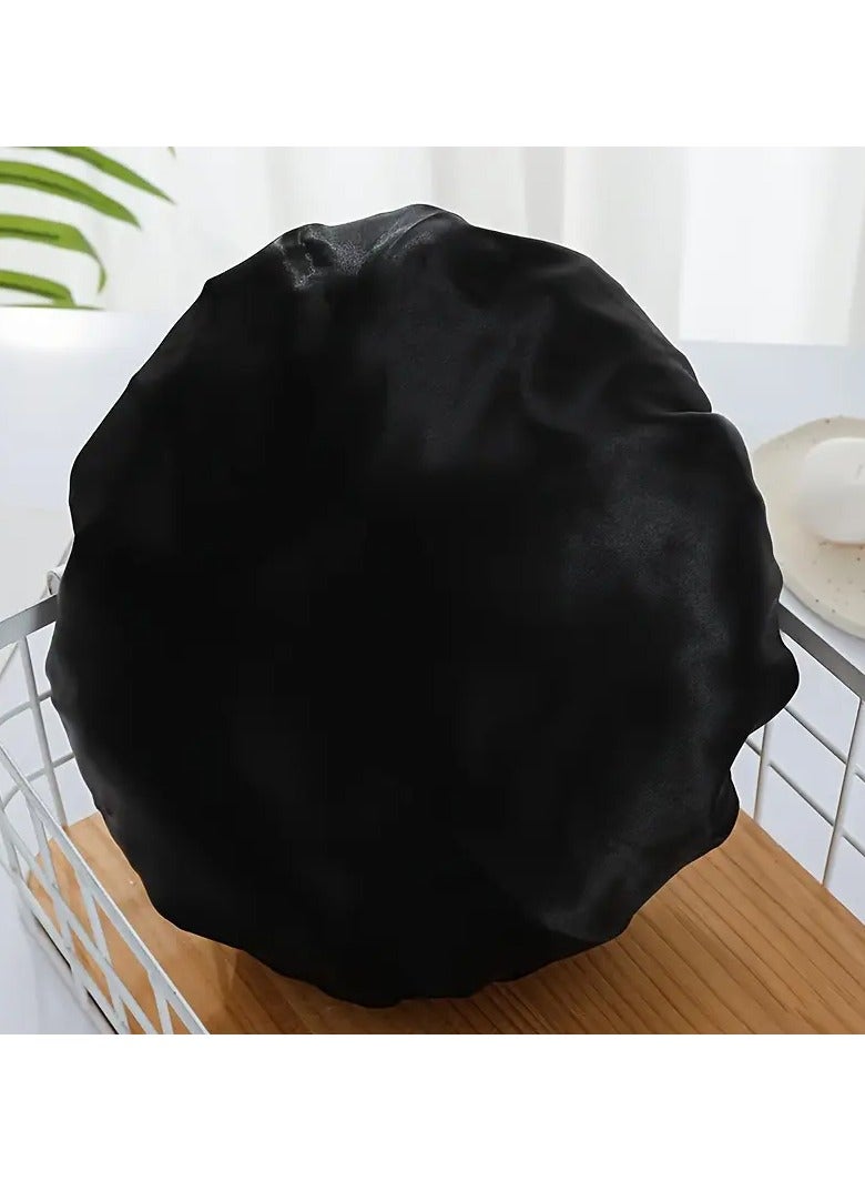 Ucanbe 1pc Double-Layer Waterproof Shower Cap - Reusable Bonnet for Women, Ideal for Bath, Hair Care, Spa & Salon - Image 2