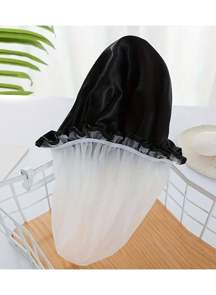 Ucanbe 1pc Double-Layer Waterproof Shower Cap - Reusable Bonnet for Women, Ideal for Bath, Hair Care, Spa & Salon - Image 3