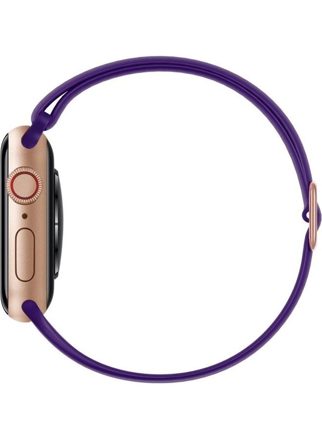 BGM Elasticity Silicone Replacement Watchband For Apple Watch Series 6/SE/5/4 40mm - 3/2/1 38mm Dark Purple - Image 3