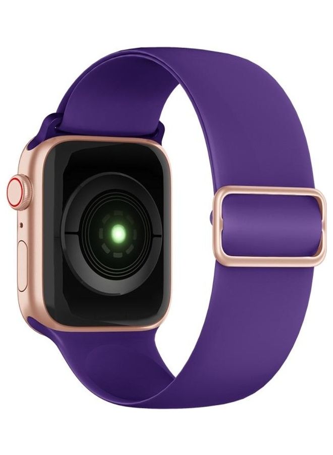 BGM Elasticity Silicone Replacement Watchband For Apple Watch Series 6/SE/5/4 40mm - 3/2/1 38mm Dark Purple - Image 2