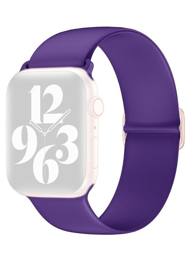 BGM Elasticity Silicone Replacement Watchband For Apple Watch Series 6/SE/5/4 40mm - 3/2/1 38mm Dark Purple - Image 1