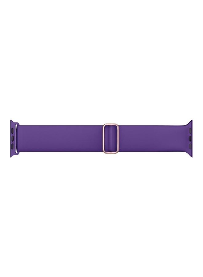 BGM Elasticity Silicone Replacement Watchband For Apple Watch Series 6/SE/5/4 40mm - 3/2/1 38mm Dark Purple - Image 4