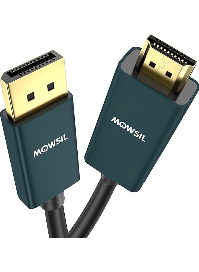 Mowsil 4K@60Hz DisplayPort 1.2 to HDMI 2.0 Cable 2Mtr, DP to HDMI Cable Male to Male Compatible for HP/Dell/ThinkPad/AMD/NVIDIA/Desktop - Image 1