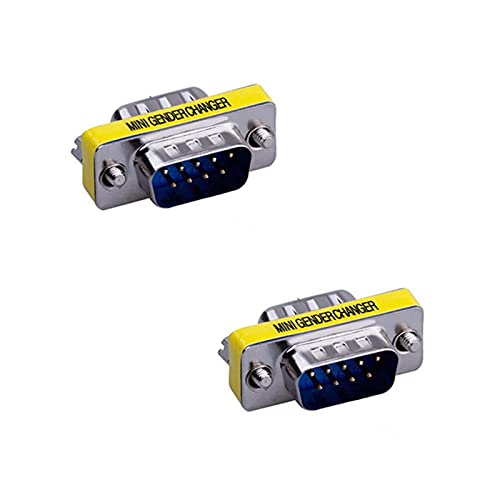 LuoQiuFa 2 Pack Rs232 Serial Cable 9 Pin DB9 Male to Male Gender Changer Coupler Adapter Connector - Image 1