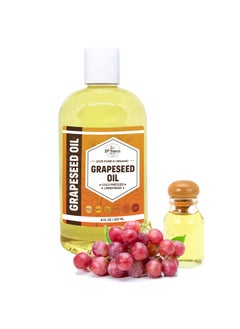 33RD PARALLEL SOAP CO. Organic GRAPESEED Oil 8 oz Cold Pressed Unrefined  100 Pure Natural NonGMO  Available in Bulk  Skin Hair Face Carrier Oils Soap Making  8 FL OZ 