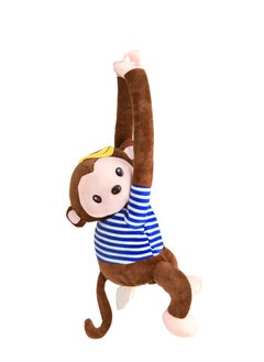 Generic Plush Stripe Monkey tissue Box Car Tissue Holder Hanging Cartoon Napkin Box Tissue Storage for Car Home Bathroom (Coffee)  - Image 2
