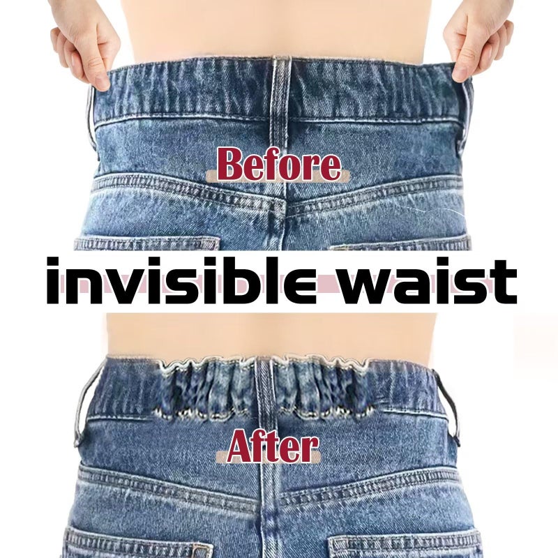 Fizzest Jeans Button Tightener Pants Adjuster Waist Tightener for Pants Women Men and Children,Waist Clip Pack of 6 Black - Image 2