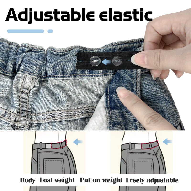 Fizzest Jeans Button Tightener Pants Adjuster Waist Tightener for Pants Women Men and Children,Waist Clip Pack of 6 Black - Image 3