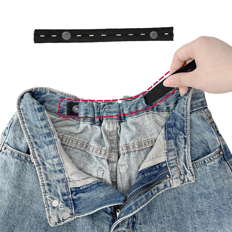 Fizzest Jeans Button Tightener Pants Adjuster Waist Tightener for Pants Women Men and Children,Waist Clip Pack of 6 Black - Image 1