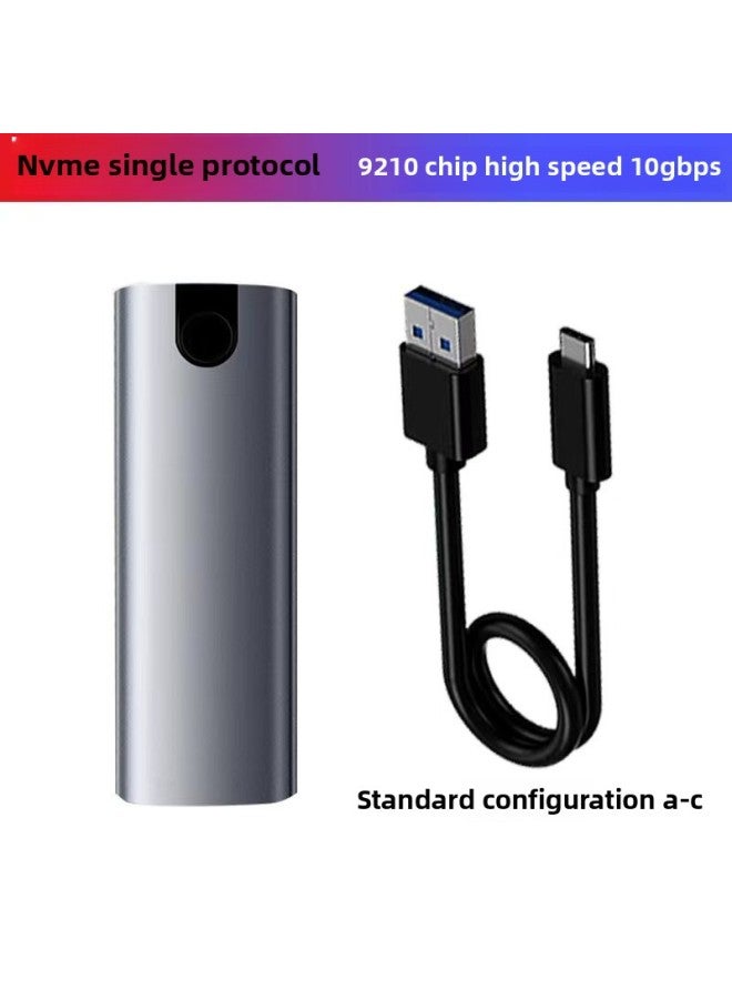 M.2 Tool-free NGFF/NVME Dual Protocol Mobile Hard Disk Box Type-C3.1 Solid State SSD Hard Disk Box 3.1-Color:NVME-10GB Single Protocol Deep Space Gray