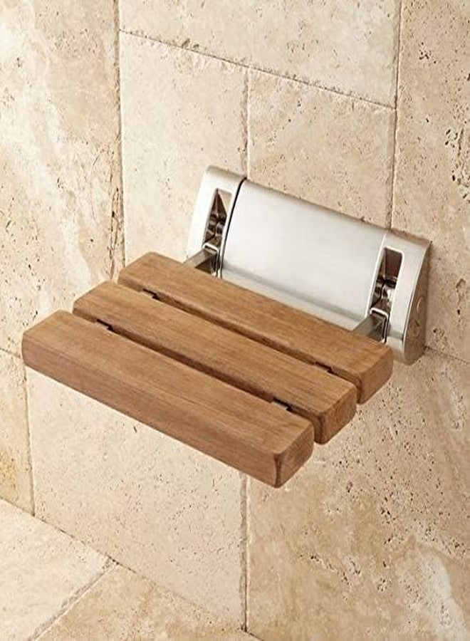 Marcoware Multi-Purpose Foldable Wall Mounted Shower/Steam Room/Shoe Wearing Chair Bench Burmese Teak - Image 1