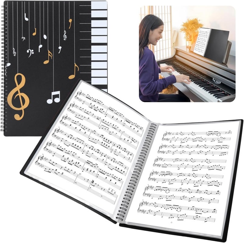 Generic Binder Music File Holder, Concert Choral Folder, 120 Pages Sheet Music Folder, Paper Document Storage Organizer, A4-Size Paper Fit, 9.3×12.4, Waterproof Choir Folder - Image 1