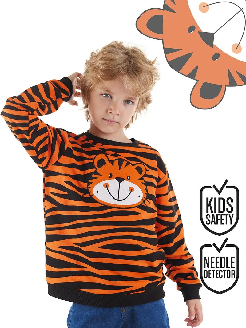 Denokids Cute Tiger Boy Sweatshirt