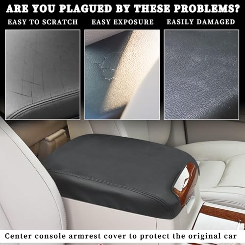 Bilisin Center Console Cover Compatible with Toyota Land Cruiser 2007-2014 Accessories Waterproof Middle Console Lid Cover PU Leather Armrest Box Cover Protector - Image 2