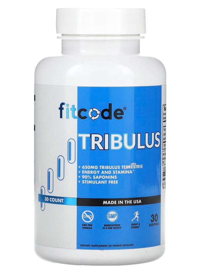 fitcode Tribulus  650 mg  30 Veggie Capsules - Image 1