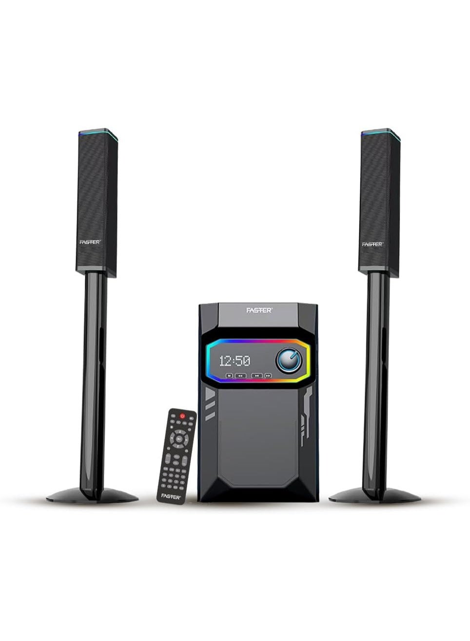 Faster XB8500 Wireless Home Theater Soundbar System - Bluetooth, USB Connectivity, Subwoofer & Remote Control, Wireless Surround Soundbar for Home Cinema & Music Entertainment