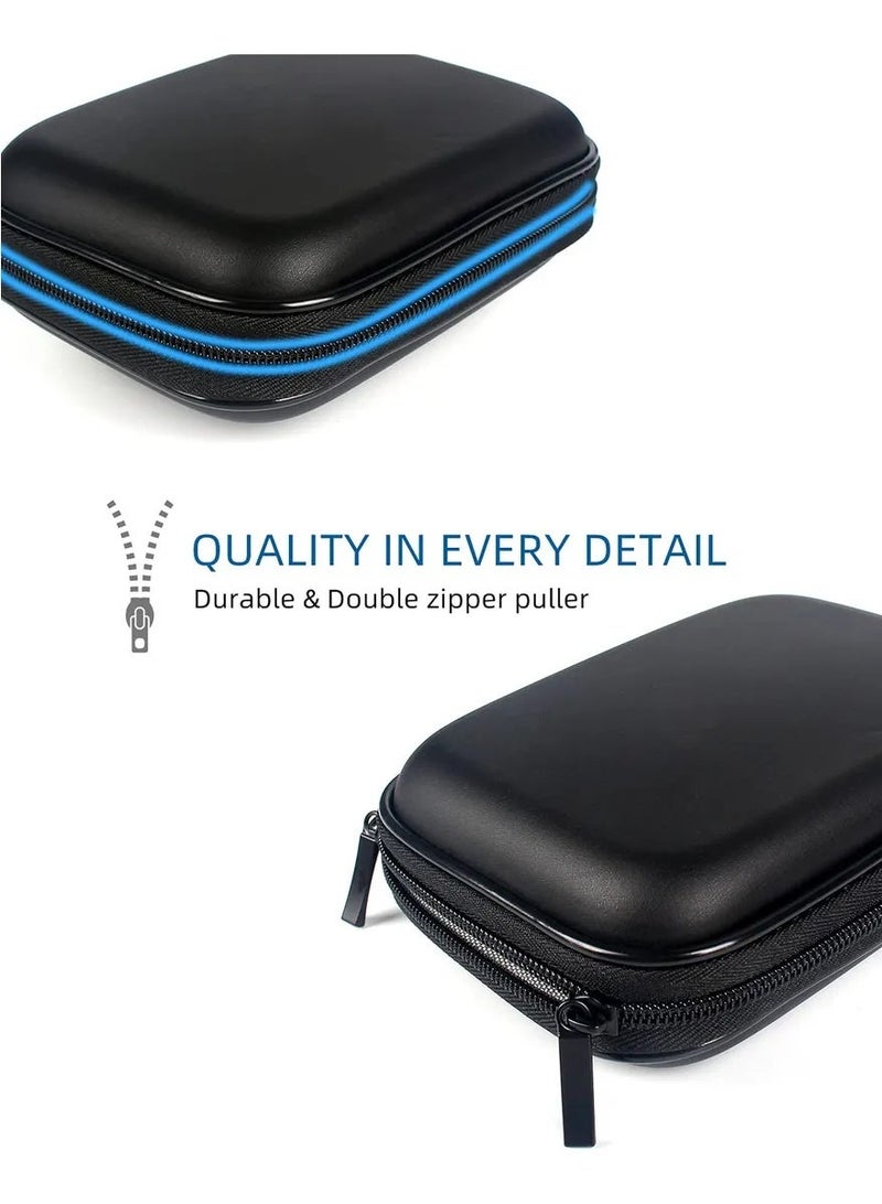 فلوفازو حافظة قرص صلب خارجي سوداء مقاس 2.5 بوصة مع مساحة تخزين وخطاف تعليق - تتسع لكابلات USB وسماعات الأذن والشواحن والملحقات - منظم محمول شامل للسفر والمكتب والمنزل - Image 5