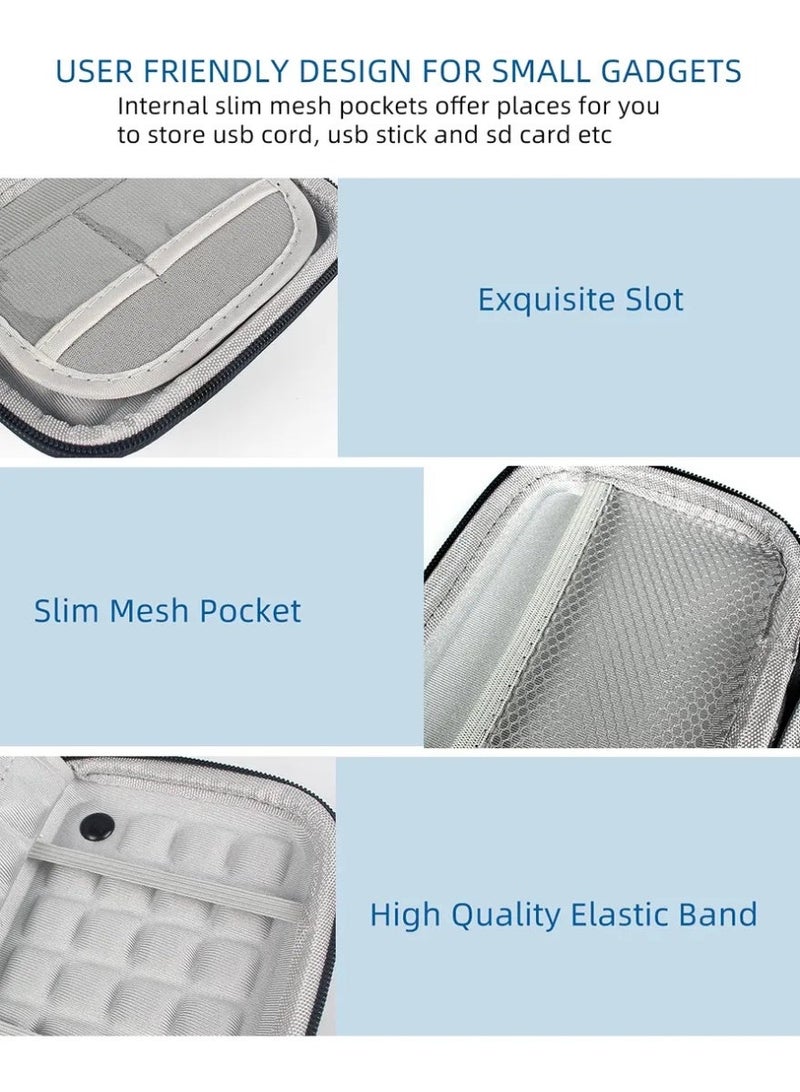 فلوفازو حافظة قرص صلب خارجي سوداء مقاس 2.5 بوصة مع مساحة تخزين وخطاف تعليق - تتسع لكابلات USB وسماعات الأذن والشواحن والملحقات - منظم محمول شامل للسفر والمكتب والمنزل - Image 4