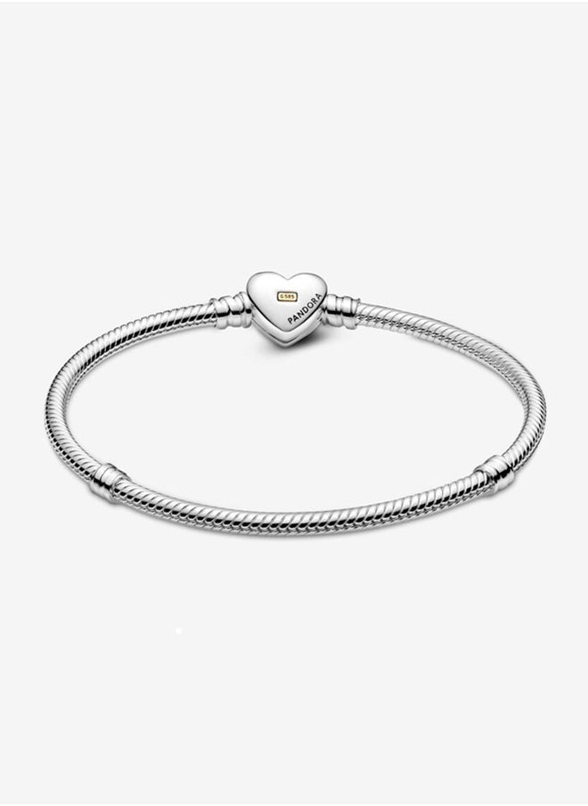 PANDORA - Pandora Moments Women's Classic Fashion Love Snake Chain 925 Silver Bracelet 599380C00 - Image 1