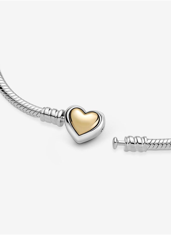 PANDORA - Pandora Moments Women's Classic Fashion Love Snake Chain 925 Silver Bracelet 599380C00 - Image 1