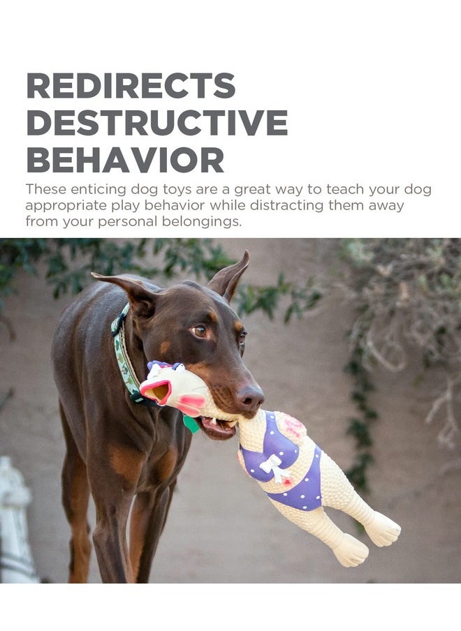 اوتورد هاوند لعبة تفاعلية للكلاب من Outward Hound Squawkers Earl مصنوعة من المطاط اللاتكس على شكل دجاجة، كبيرة  - Image 5