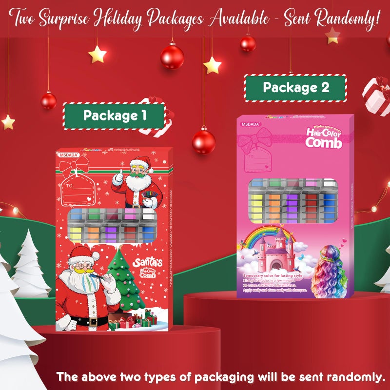 MSDADA 10 Color Hair Chalk for Girls - Hair Chalk Comb Kids Temporary Hair Color Dye - Teen Girl Gift Hair Stuff Accessories Makeup Kit Christmas Gifts Toys for Girls Age 6 7 8 9 10 11 12 13 Year Old - Image 2