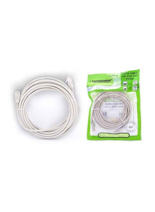 Terminator CAT 6 High-Speed Ethernet Cable White 5 Meter - 550MHz 10Gbps Network LAN Internet Cable for Gaming, Streaming, Home Office, and Router Modem Connections (RJ45 Connectors, 100% Bare Copper Wire) - Image 2