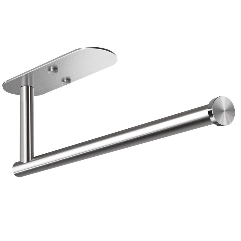 HUFEEOH Adhesive Paper Towel Holder Under Cabinet Wall Mount for Kitchen Paper Towel Stainless Steel Paper Towel Roll Rack for Bathroom Towel 13inch Silver