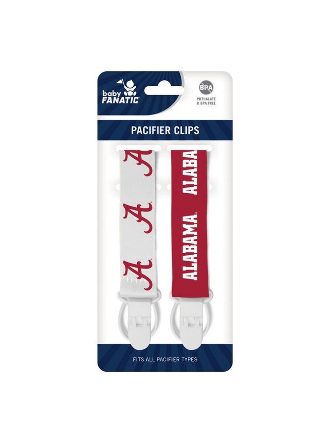 Baby Fanatic BabyFanatic Officially Licensed Unisex Pacifier Clip 2-Pack - NCAA Alabama Crimson Tide - Officially Licensed Baby Apparel - Image 1