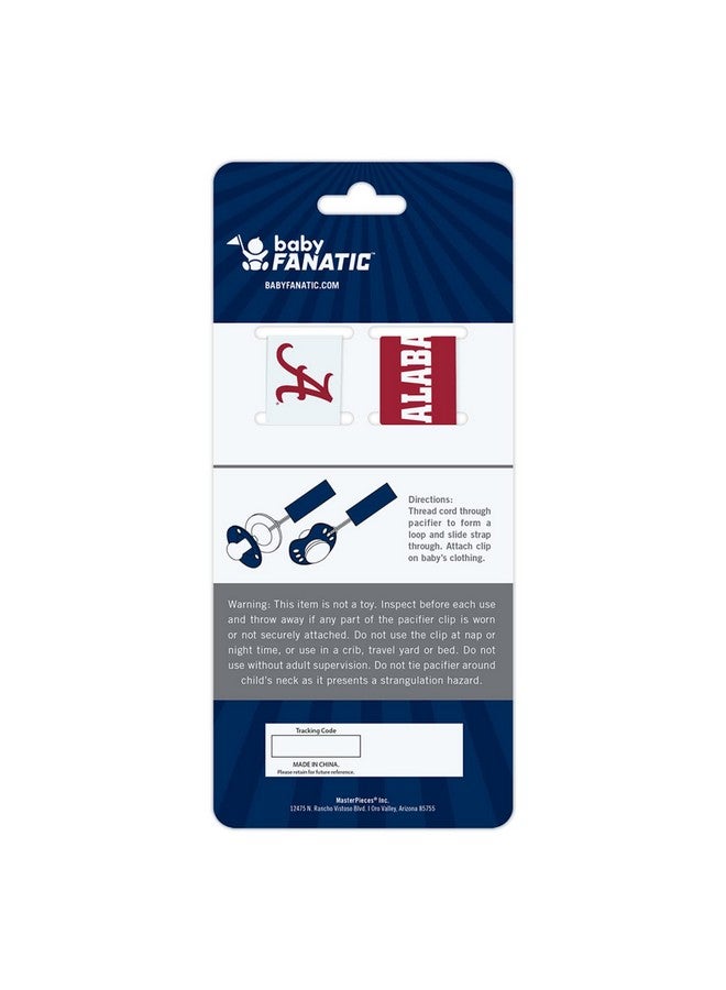 Baby Fanatic BabyFanatic Officially Licensed Unisex Pacifier Clip 2-Pack - NCAA Alabama Crimson Tide - Officially Licensed Baby Apparel - Image 2