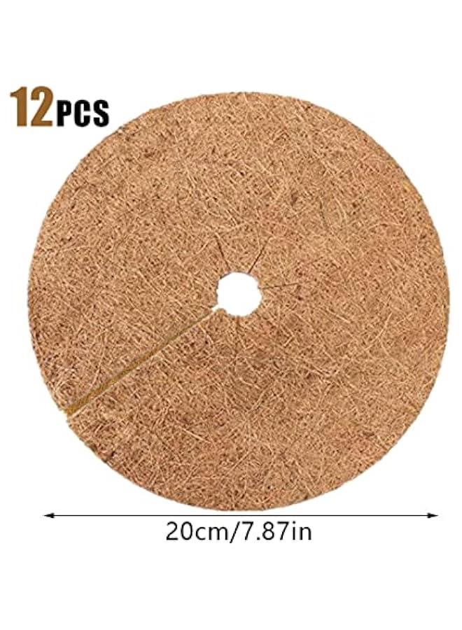 Coconut Fibers Mulch Ring Tree Protector Mat Coco Coir Flower Pot Mulching Cover 20cm 12PCS Coconut fibers Mulch Ring