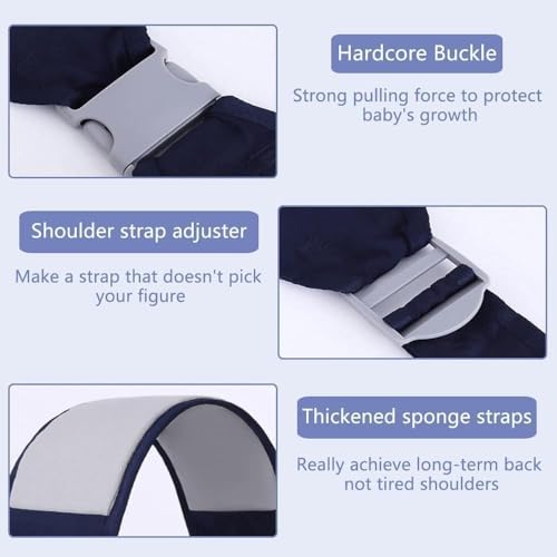 HVG TRADERS Baby Carrier Newborn to Toddler, Ergonomic 3D Mesh Baby Wrap Carrier, Adjustable Baby Sling with Thick Shoulder Straps, Lightweight & Breathable Carrier for 0-30Months Infant - Image 5