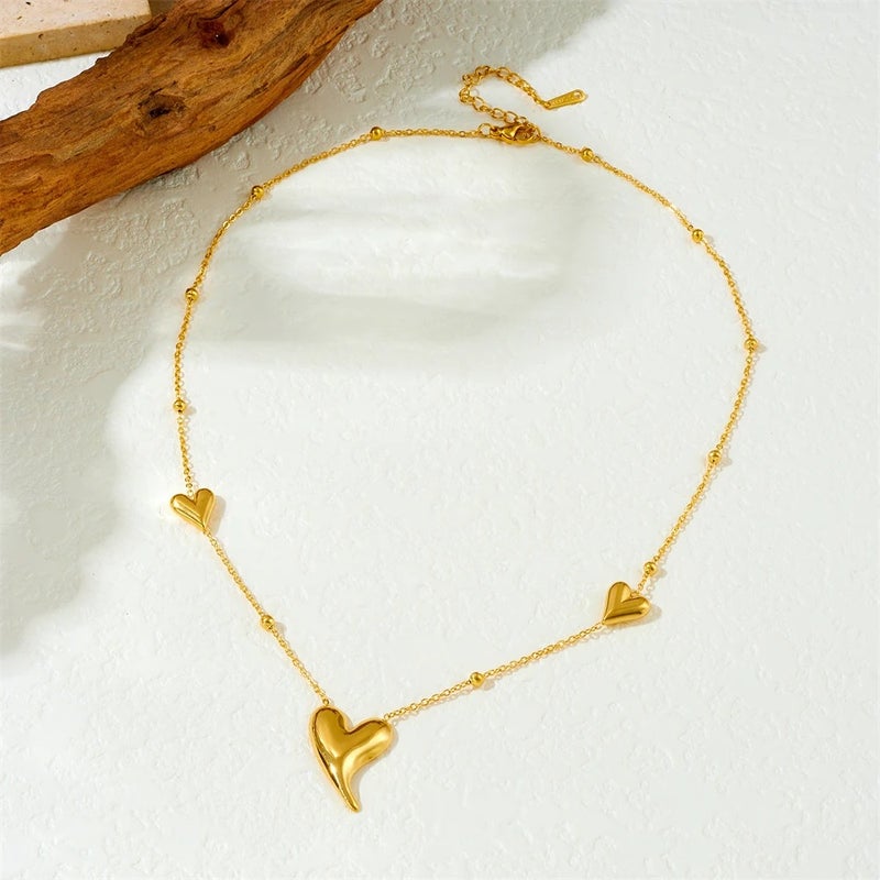 The Black Pearl Accessories Golden Heart Stainless Steel Necklace Pendant - Image 2