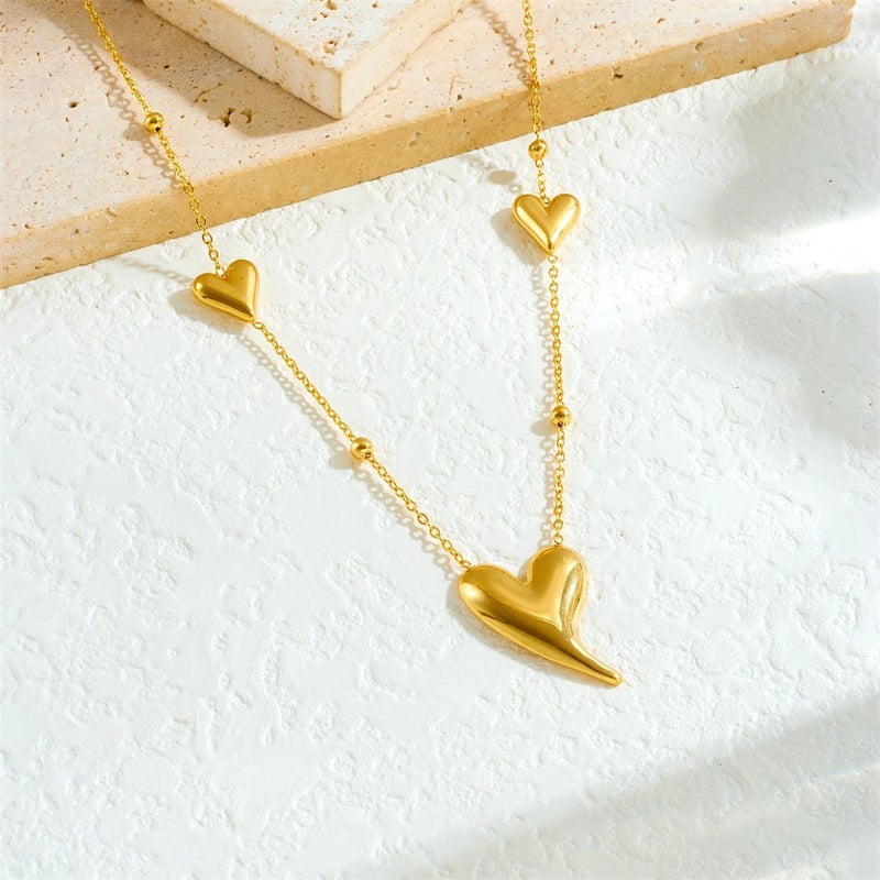 The Black Pearl Accessories Golden Heart Stainless Steel Necklace Pendant - Image 3