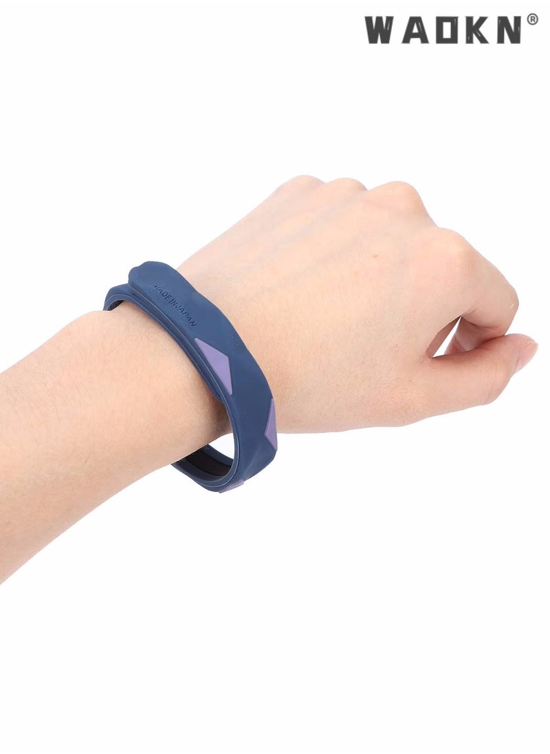 WAOKN Anti Static Wristband, Silicone Wireless Antistatic Wrist Strap Anti Static Wristband Improve Sleep Winter Electrostatic Removal Bracelet for Men and Woman (Navy blue)  - Image 1