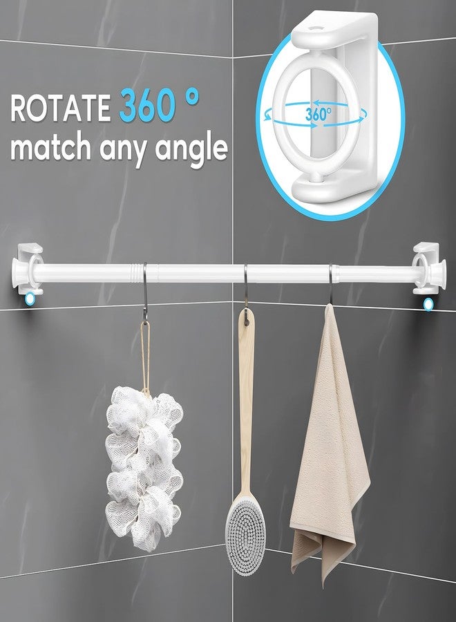 AIZESI 1PCS Spring Tension Curtain Rods 23 to 48 Inch White Tension Rod Spring Curtain Rod Short Curtain Rod Tension Adjustable Curtain Rods for Window, (With One Set Rod Holder) - Image 2