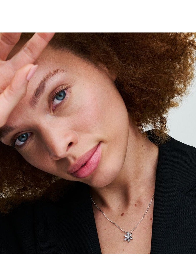 Pan Home Silver petal-shaped necklace clavicle chain - Image 2