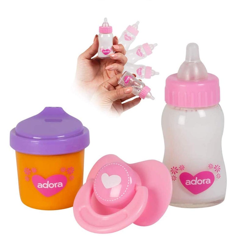Adora Baby Doll Accessories Magic Sippy Set 3-Piece Set Comes with a Pacifier and Magic Baby Doll Bottles with Disappearing Milk and Orange Juice, Birthday Gift For Ages 2 and Up - Image 1