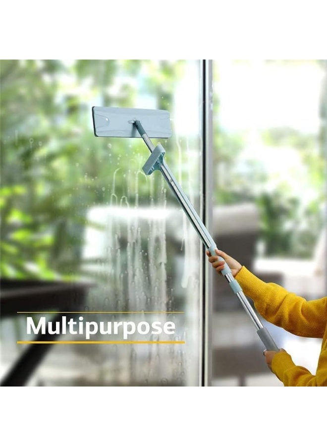 ممسحة مايكروفيم مسطحة جافة ورطبة بزاوية 360 درجة مع عصر ذاتي، لا حاجة للدلو، لتنظيف الأرضيات الخشبية والباركيه والبلاط في المنزل والمكتب (ألوان متعددة). - Image 5