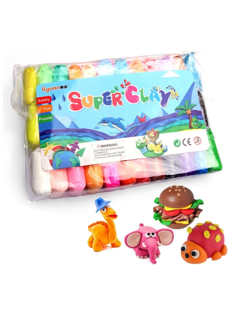 المنزل الذكي مجموعة طين سوبر كلاي للتشكيل بالهواء الجاف من هوم سمارت، 36 لونًا، لعبة تعليمية للأولاد والبنات للأطفال - Image 1