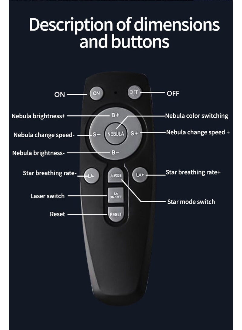 Star Projector Galaxy Night Light Astronaut Starry Nebula Ceiling LED Lamp Kids Room - Image 3