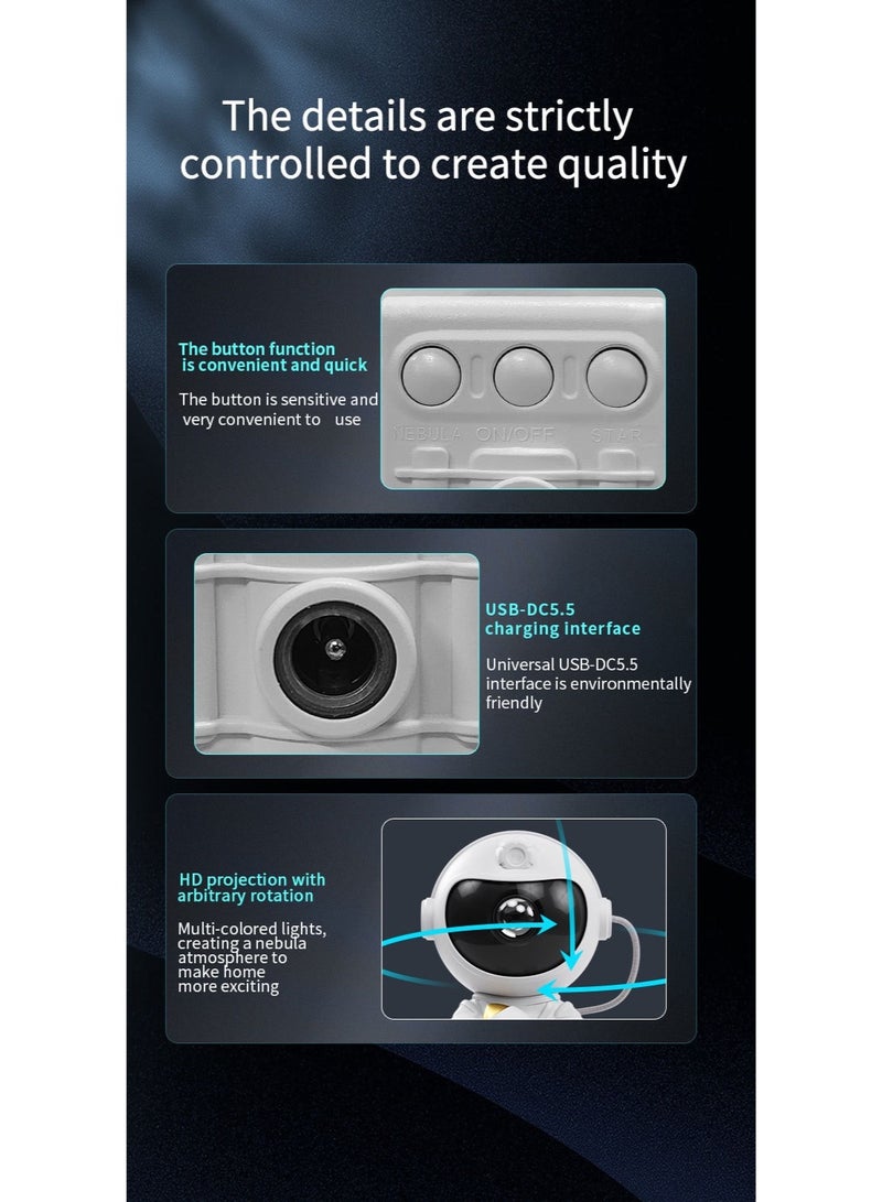 Star Projector Galaxy Night Light Astronaut Starry Nebula Ceiling LED Lamp Kids Room - Image 5